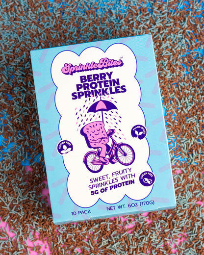 Berry SprinkleBites™ (10-Pack) | Berry Protein Sprinkles, Naturally Colored, Plant-Based, Sugar-Free