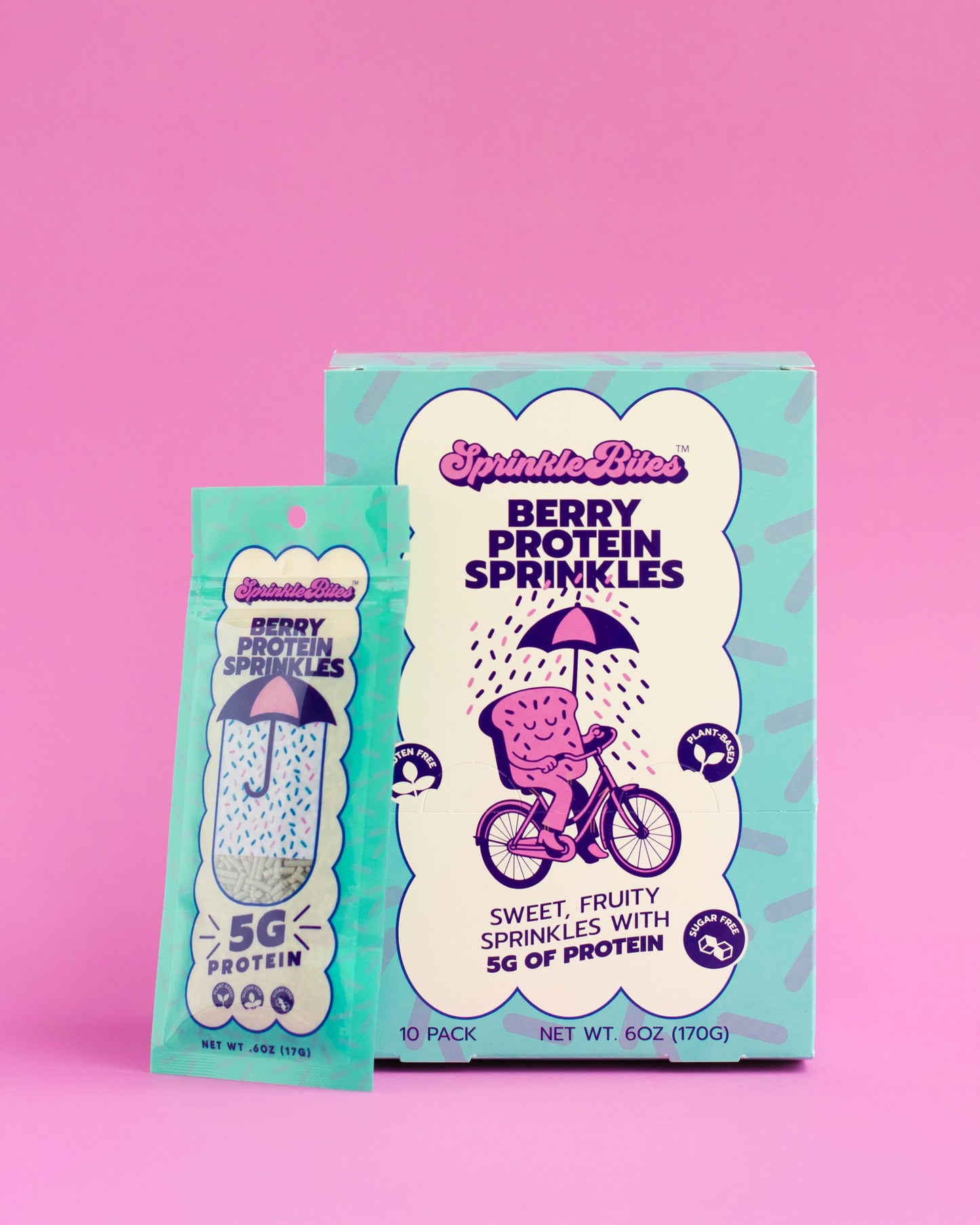 Berry SprinkleBites™ (10-Pack) | Berry Protein Sprinkles, Naturally Colored, Plant-Based, Sugar-Free