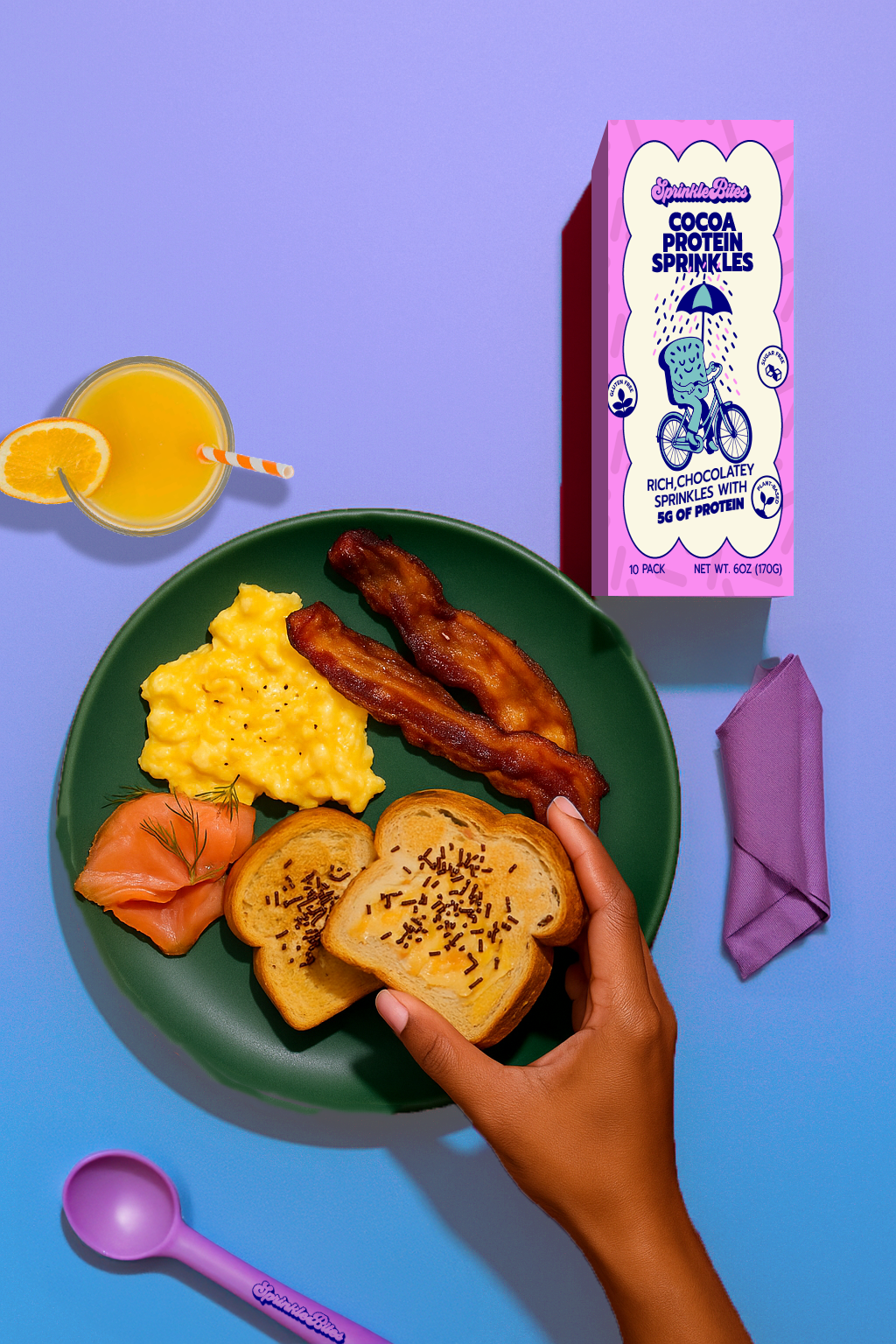 Cocoa SprinkleBites™ (10-Pack) | Chocolate Protein Sprinkles, Plant-Based, Sugar-Free